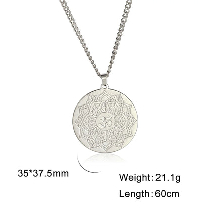 EUEAVAN Yoga Lotus Ohm symbole pendentif collier hindou bouddhiste chaîne en acier inoxydable méditation spirituelle religieux bijoux cadeaux