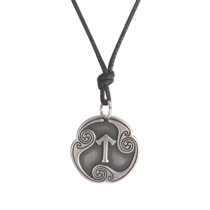 EUEAVAN rétro mystérieux Runes collier Viking bijoux corde chaîne réglable colliers en acier inoxydable pendentif amulette bijoux