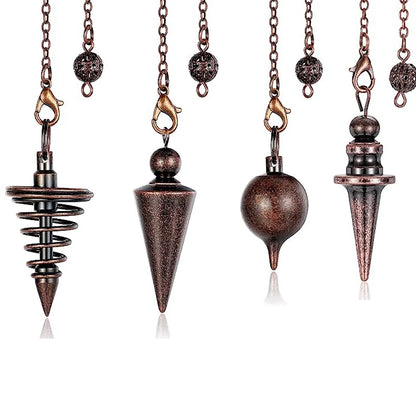 Pendule Spirituel egypt en Métal et Cuivre pour Électricité Radiesthésie, Outil de Travail Énergétique de Méditation, de Sorcellerie, divinatoires  veritable spiritualité brujeria de questions esoterisme en laiton X09