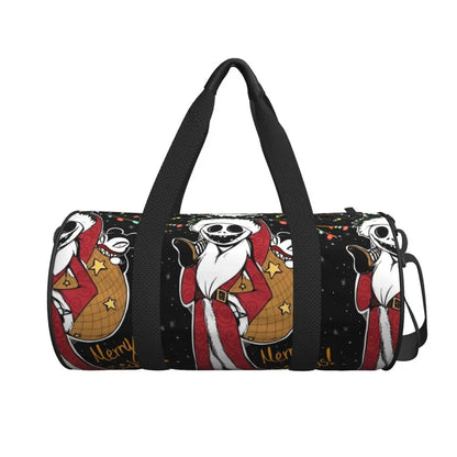 Sac fourre-tout de plage personnalisé Jack Skellington pour femmes, squelette vivant, grand compartiment, sacs de voyage pour salle de sport et plage