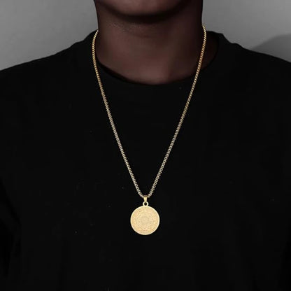 Collier en acier inoxydable pour hommes, amulette spirituelle, sceau des 7 archanges, Michael, bijoux de déclaration