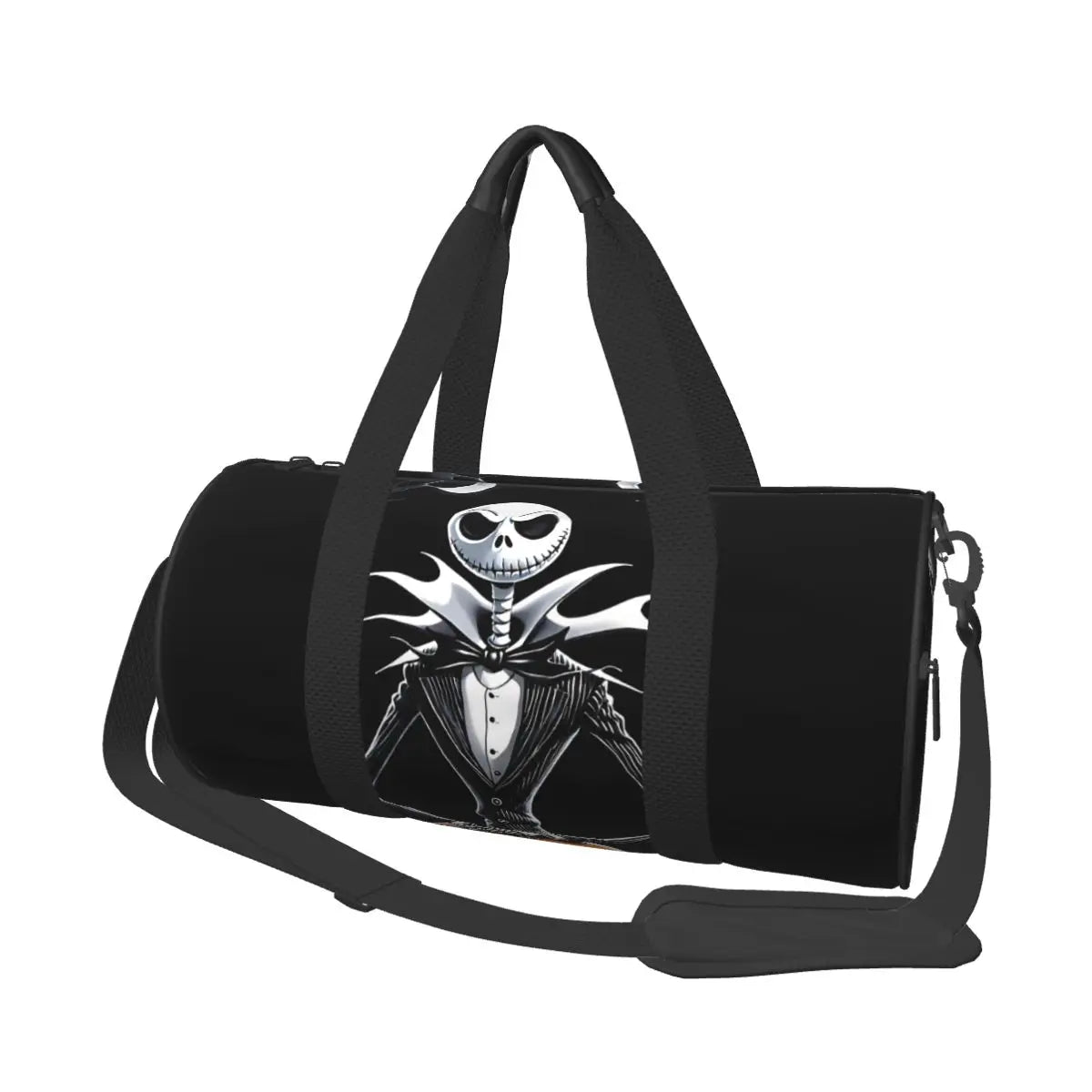 Sac fourre-tout de plage personnalisé Jack Skellington pour femmes, squelette vivant, grand compartiment, sacs de voyage pour salle de sport et plage