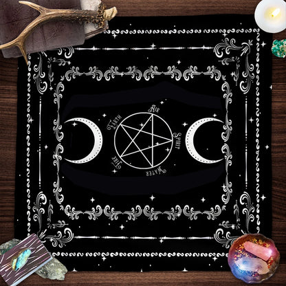 Couverture de Table de Tarot en tissu d'autel, douze Constellations étoilées, amour carrière, carte Oracle, nappe de Table de Tarot de lune, Divination