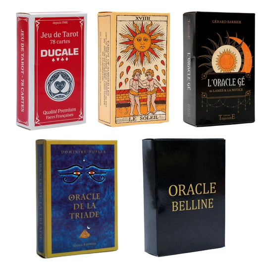 Ensemble de cartes Oracle vintage, version française, jeu de table pour les rassemblements de famille et d'amis, idéal pour les débutants et les collectionneurs, cadeau
