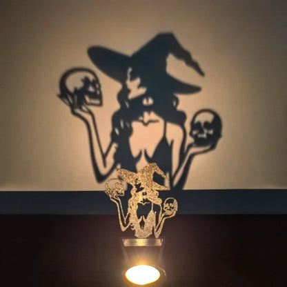 Support d'ombre amusant, bougeoir métallique, décoration d'halloween, ornements de bureau, bougies chauffe-plat effrayantes, décoration de fête