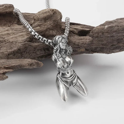 Collier pendentif tête de mort gothique Nina ifixion pour homme, punk vintage, bondage, démon, motard, rock, exorciste, bijoux, cadeau d'Halloween