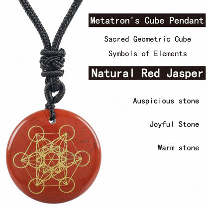 Pierre de cristal naturel Cube de Metatron pendentifs multidimensionnels mythologie ange mystérieux symboles divins colliers d'énergie Reiki