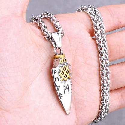 Vikings Odin Rune collier divers hommes nordique Vegvisir Valknut amulette pendentif en acier inoxydable Punk mode bijoux en gros