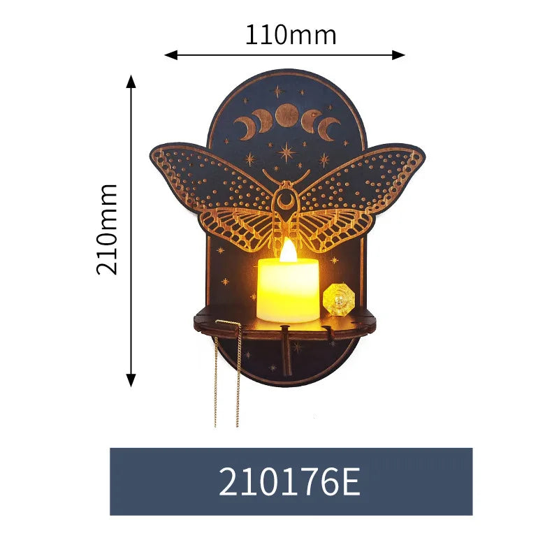 Présentoir Mural en Bois pour Décoration Artisanale Carquée, Support de Chandelle, Décor de Théâtre, Animaux Enracinés, Chat, Rangement en Clip T1