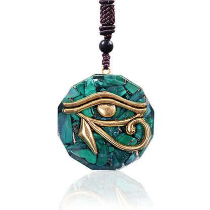 Oeil de Ra Horus Orgonite pendentif obsidienne Reiki Quartz Reiki cristal de guérison collier d'énergie réglable égyptien ancien