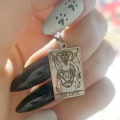 Dawapara – collier de cartes de Tarot pour femmes, en acier inoxydable, amulette de richesse, Tarot classique, arcanes majeurs, bijoux de Divination