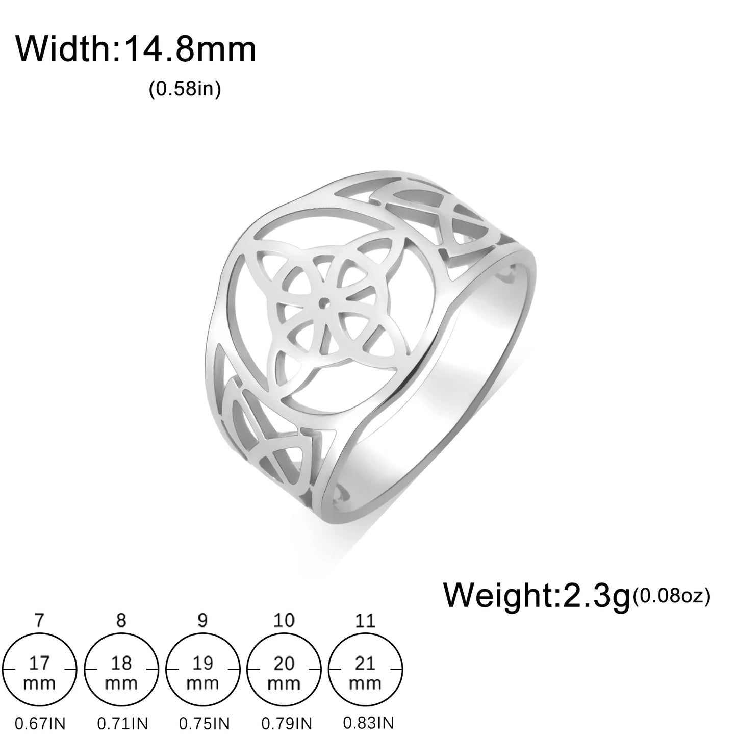 LIKGREAT bague noeud de sorcière pour femmes hommes creux en acier inoxydable bagues celtique Vintage amulette Protection Couple bijoux cadeaux