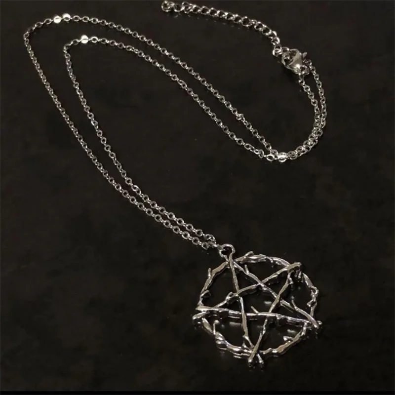 Collier pentagramme gothique, Pentacle Grunge Wicca Punk, bijoux de déclaration, charme créatif, mode femmes, cadeau délicat, Punk
