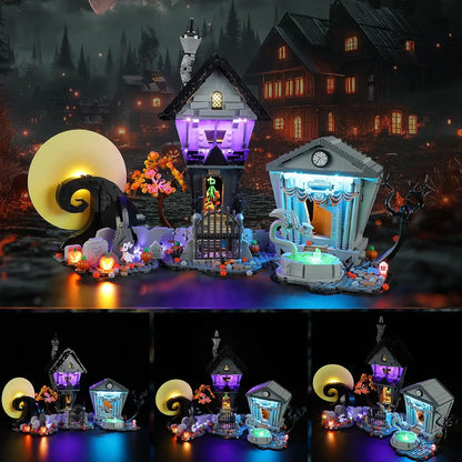 Hprosper lumière LED pour LEGO 21351 Disney Tim Burton le cauchemar avant noël lampe décorative avec boîte à piles