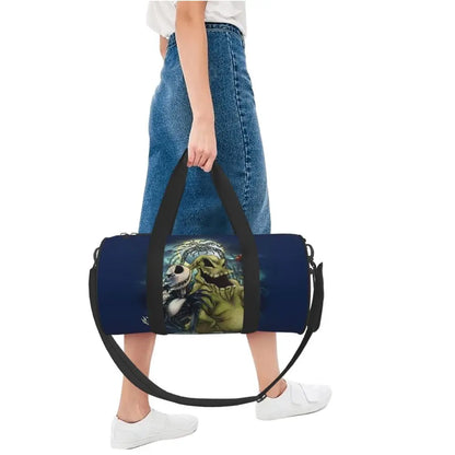 Sac fourre-tout de plage personnalisé Jack Skellington pour femmes, squelette vivant, grand compartiment, sacs de voyage pour salle de sport et plage