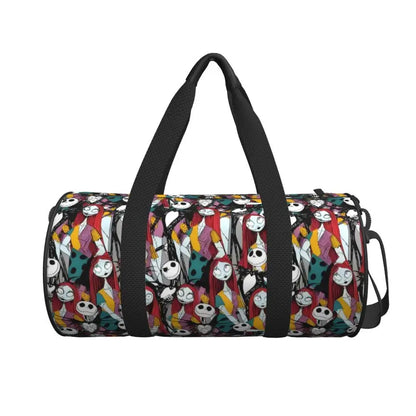 Sac fourre-tout de plage personnalisé Jack Skellington pour femmes, squelette vivant, grand compartiment, sacs de voyage pour salle de sport et plage