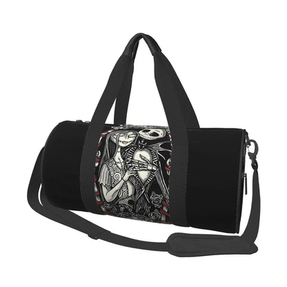 Sac fourre-tout de plage personnalisé Jack Skellington pour femmes, squelette vivant, grand compartiment, sacs de voyage pour salle de sport et plage