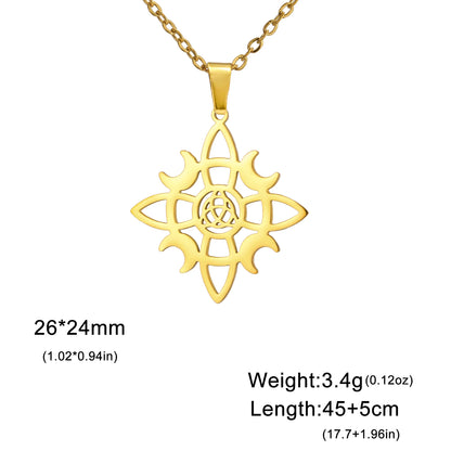 Dawapara-Collier à Nministériels d de Sorcière en Acier Inoxydable pour Femme, Amulette de Protection, Bijoux Wiccan