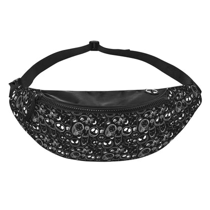 Sac Banane Personnalisé L'Étrange Noël de Monsieur Jack, Sacoche à Bandoulière pour Voyage, Randonnée, Téléphone, Poudres d'Argent