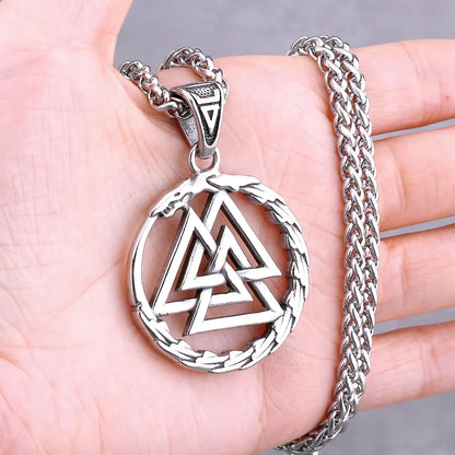 Vikings Odin Rune collier divers hommes nordique Vegvisir Valknut amulette pendentif en acier inoxydable Punk mode bijoux en gros