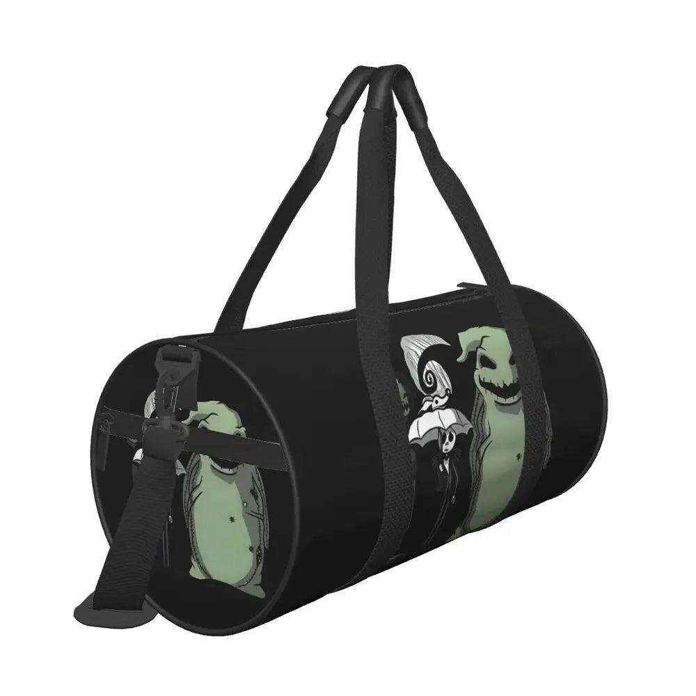 Sac fourre-tout de plage personnalisé Jack Skellington pour femmes, squelette vivant, grand compartiment, sacs de voyage pour salle de sport et plage
