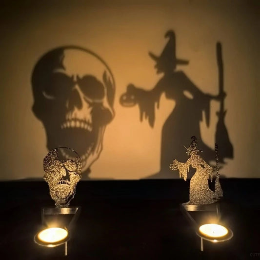 Support d'ombre amusant, bougeoir métallique, décoration d'halloween, ornements de bureau, bougies chauffe-plat effrayantes, décoration de fête