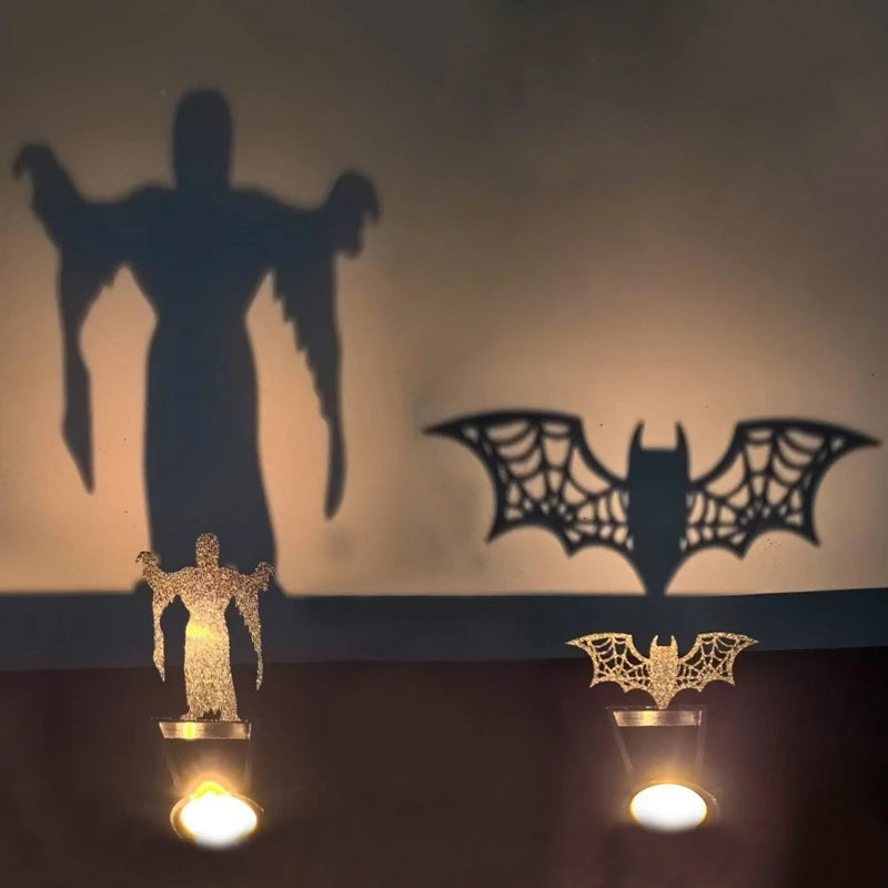 Support d'ombre amusant, bougeoir métallique, décoration d'halloween, ornements de bureau, bougies chauffe-plat effrayantes, décoration de fête