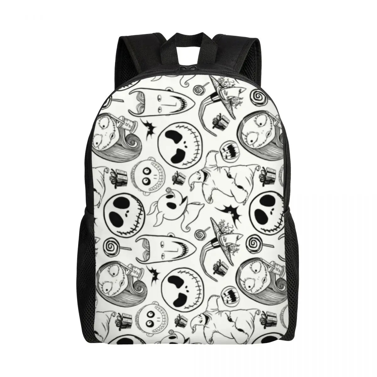 Sac à dos de voyage personnalisé citrouille King Jack Skellington souriant, sac à livres pour ordinateur d'école, le cauchemar avant noël
