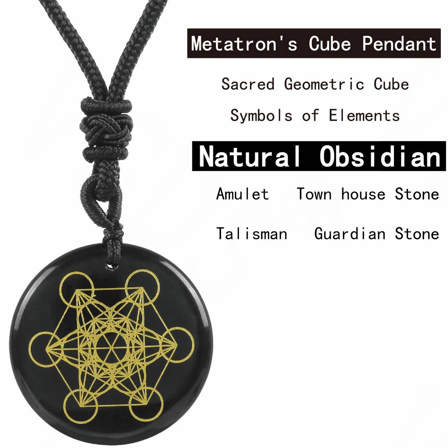 Pierre de cristal naturel Cube de Metatron pendentifs multidimensionnels mythologie ange mystérieux symboles divins colliers d'énergie Reiki