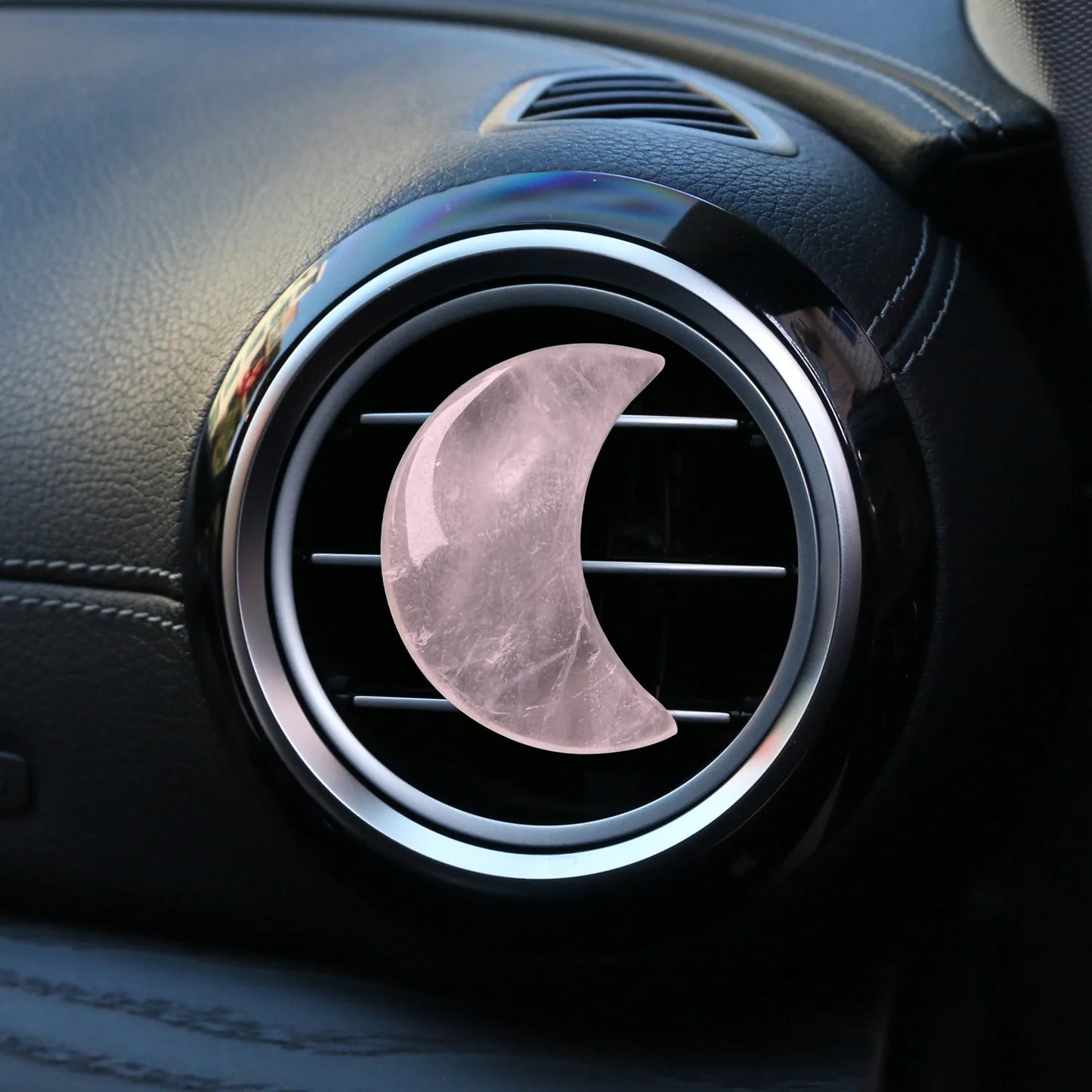 Réinitialisation de parfum d'aromathérapie de voiture, pierre naturelle de guérison CitroQuartz, pierre précieuse de lune et d'étoile, décoration intérieure, 1PC