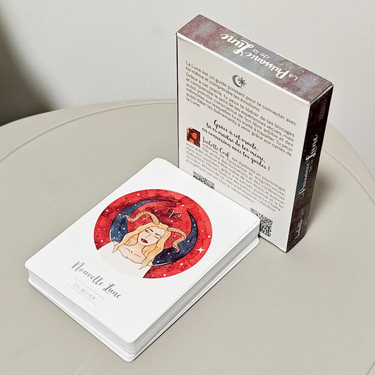 La Puissance De La Lune Oracle 10.5*7.5cm 42 cartes d'alimentation Moon en langue française pour la guidage spirituelle et émotionnelle