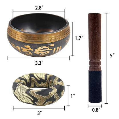 Ensemble de bols chantants tibétains, cadeau unique, comparateur pour la méditation, le yoga, la relaxation, la prière de guérison des chakras et l'esprit