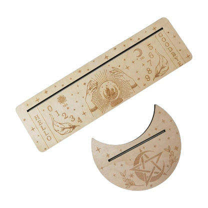 Présentoir de Cartes de Tarot en Bois, Support de Sorcière, Fournitures d'Outils de Décoration, Impression de Lune, Rangement de Cartes, Organiser T1, 2 Pièces/Ensemble