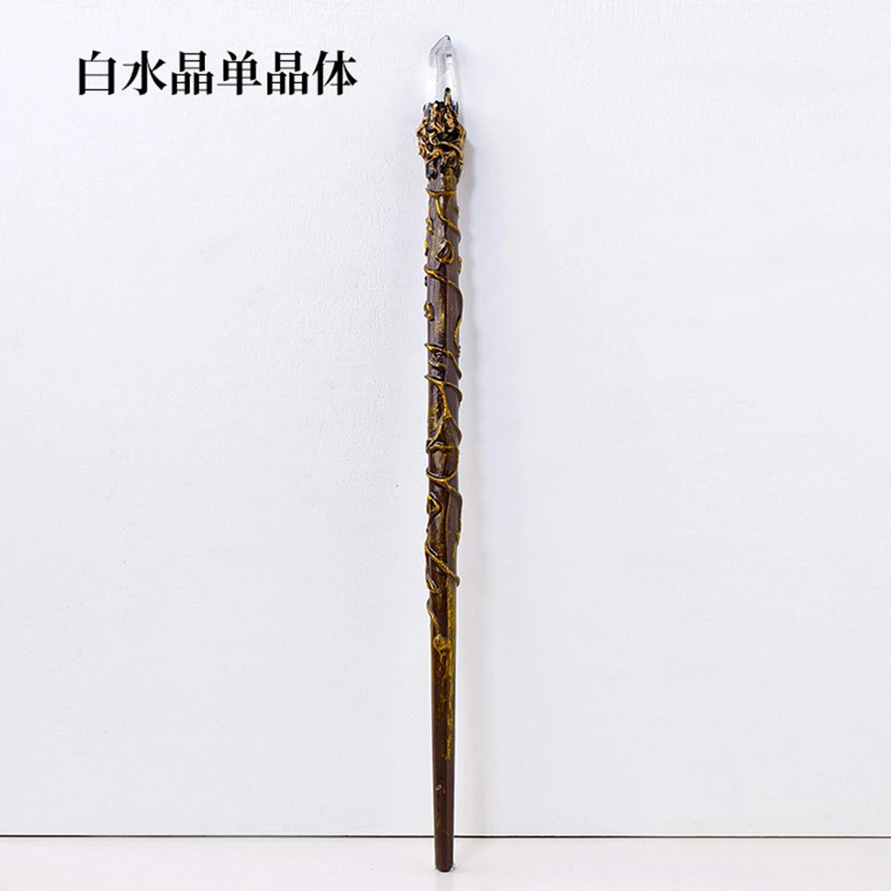 Bâton Magique de Sorcière, Quartz, Clip Naturel, Sceptre, Outil Rituel de Dégradation, Ornement d'Autel, Accessoire d'Halloween, Cadeau de Bijoux Fait à la Main, 1 Pièce
