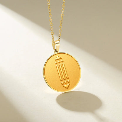 Collier pendentif pièce de monnaie Symbole d'Atlantide, Bijoux totem d'Atlantide mystérieux et ancien, Collection thématique, Cadeaux pour les amateurs de la culture d'Atlantide