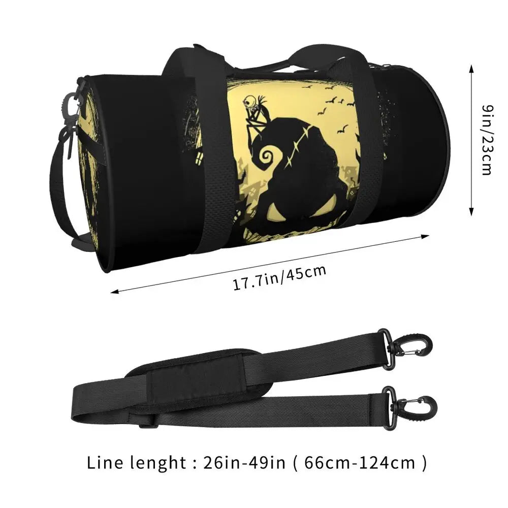 Sac fourre-tout de plage personnalisé Jack Skellington pour femmes, squelette vivant, grand compartiment, sacs de voyage pour salle de sport et plage