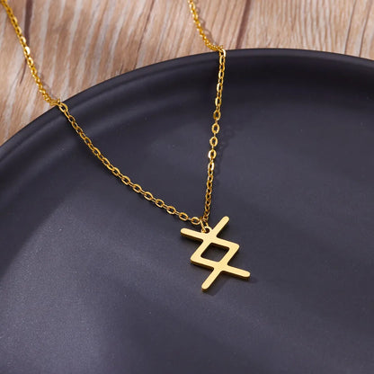 Vikings Rune pendentif collier en acier inoxydable pour femmes raffiné nordique runique pendentifs accessoires bijoux cadeau