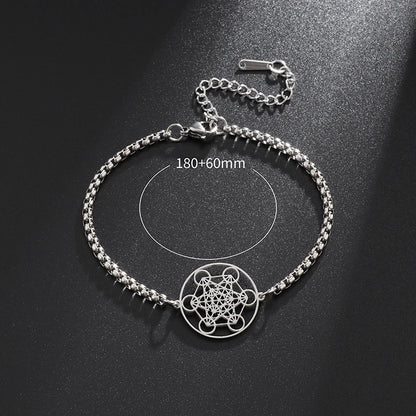 Metatron Cube Bracelet femme acier inoxydable archange jour Bracelet homme mode géométrie sacrée amulette bijoux cadeau