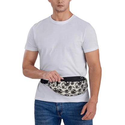 Sac Banane Personnalisé L'Étrange Noël de Monsieur Jack, Sacoche à Bandoulière pour Voyage, Randonnée, Téléphone, Poudres d'Argent