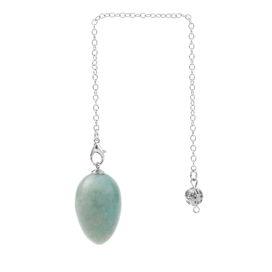 CSJA péndules en cristal pour radiesthésie Divination pierre naturelle pendentif en forme d'oeuf ésoteries radesthésie pendule Pendulo S973