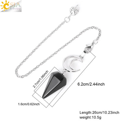 Pendule en cristal spirituel pour Divination, ésotérisme, lune de guérison, pendentif cône en pierre naturelle, Quartz rose, radiesthésie S9