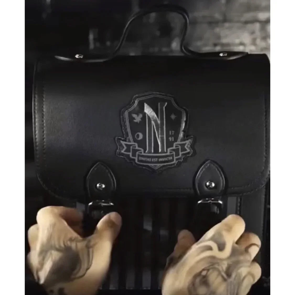 GerGift-Sac à Dos d'Université pour Enfant, Sacoche d'Écolière, Sacoche de Rangement pour Cosplay du Mercredi Addams