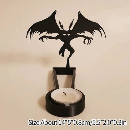 Support d'ombre amusant, bougeoir métallique, décoration d'halloween, ornements de bureau, bougies chauffe-plat effrayantes, décoration de fête