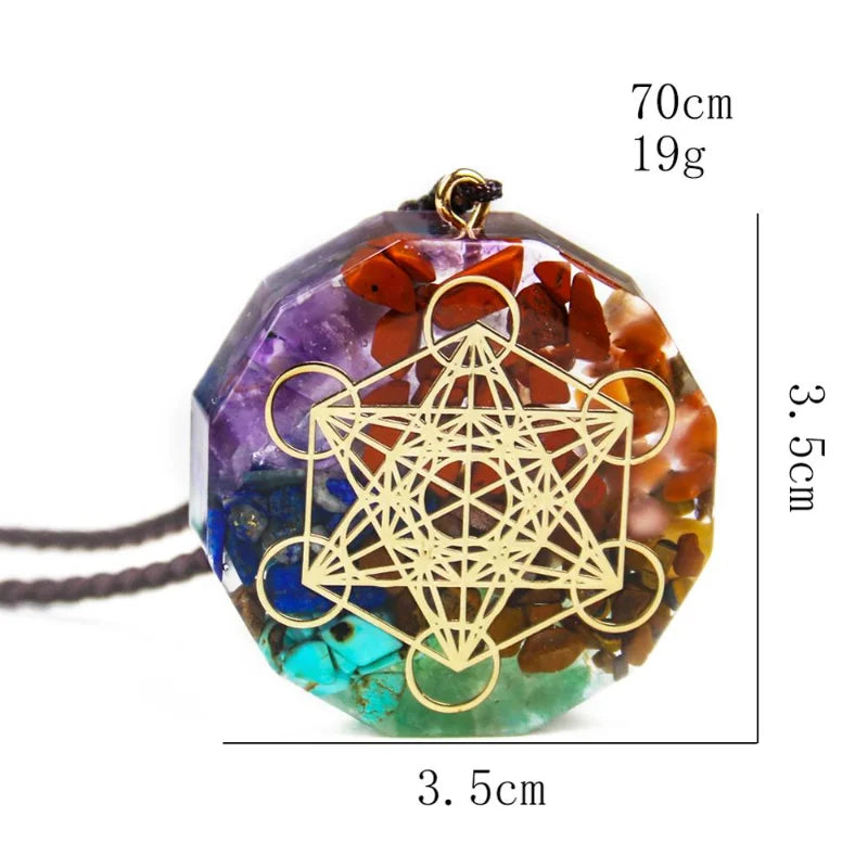Orgon Horus oeil collier pierre cristal Quartz Chakela pendentif Metatron énergie méditation Cube Orgonite méditation femme bijoux