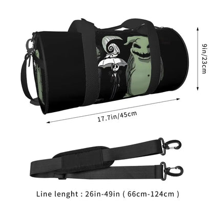 Sac fourre-tout de plage personnalisé Jack Skellington pour femmes, squelette vivant, grand compartiment, sacs de voyage pour salle de sport et plage