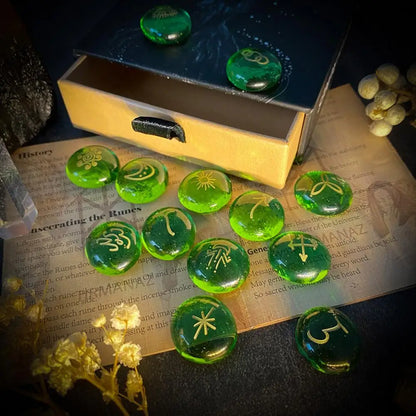Rune Coal Set avec Runes Plepour débutants, verre, sorcières, velours, proximité, sac à cordes pour la guérison