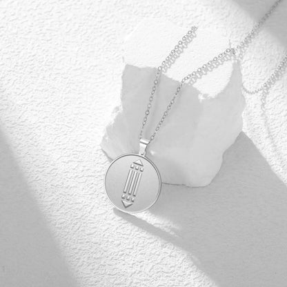 Collier pendentif pièce de monnaie Symbole d'Atlantide, Bijoux totem d'Atlantide mystérieux et ancien, Collection thématique, Cadeaux pour les amateurs de la culture d'Atlantide