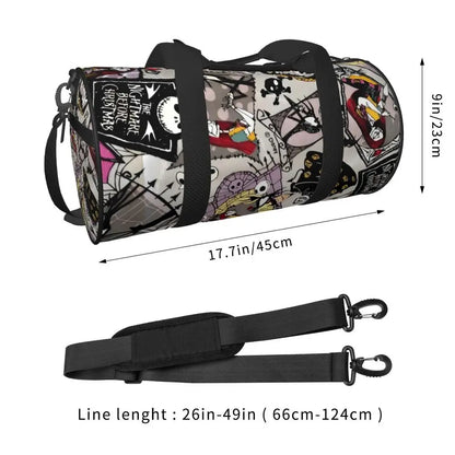 Sac fourre-tout de plage personnalisé Jack Skellington pour femmes, squelette vivant, grand compartiment, sacs de voyage pour salle de sport et plage