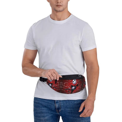 Sac Banane Personnalisé L'Étrange Noël de Monsieur Jack, Sacoche à Bandoulière pour Voyage, Randonnée, Téléphone, Poudres d'Argent