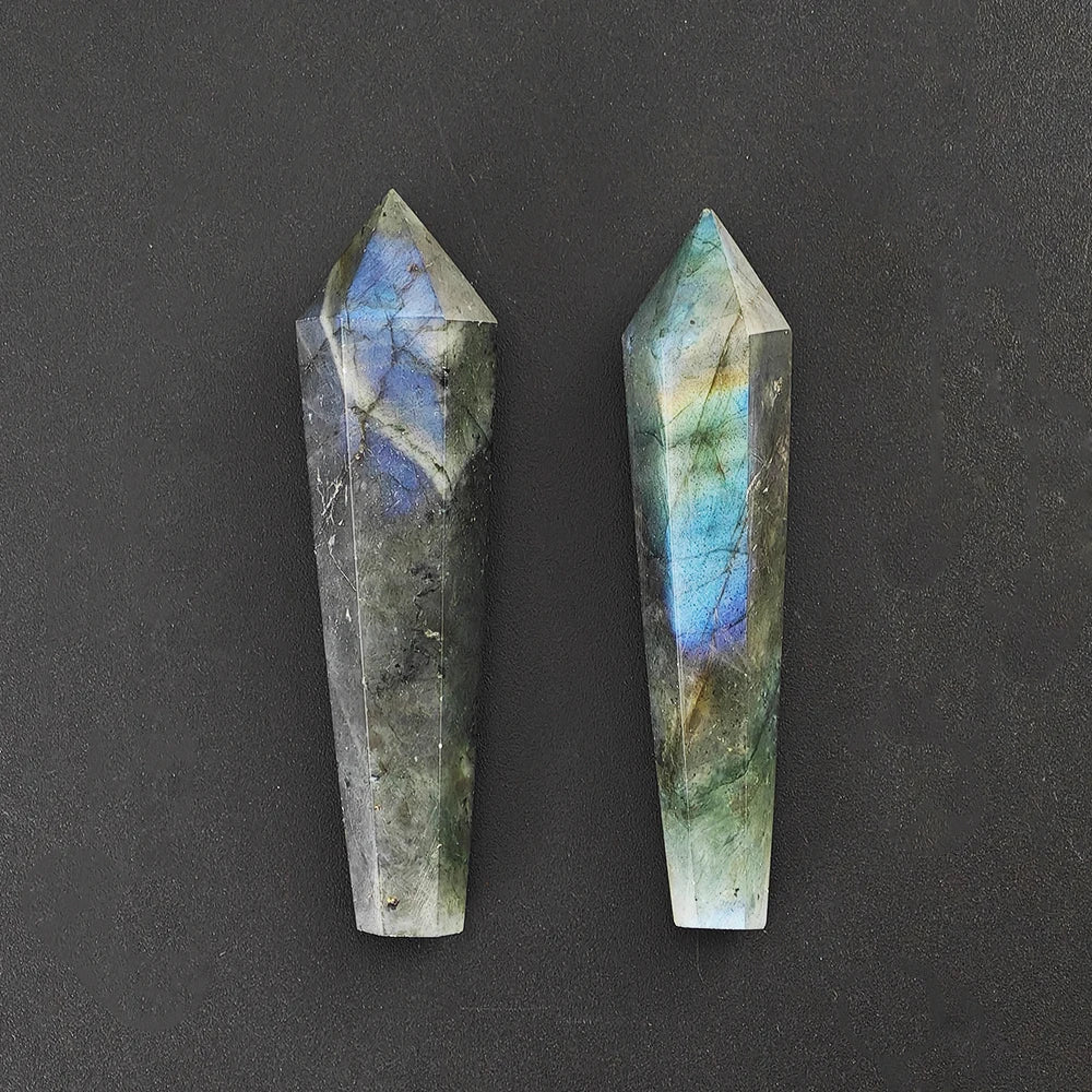 Pierre Labradorite 5-7cm, colonne hexagonale, baguette à pointe de tour, cristaux naturels, pierres de guérison, artisanat, pendule Pirit, décor Fengshui
